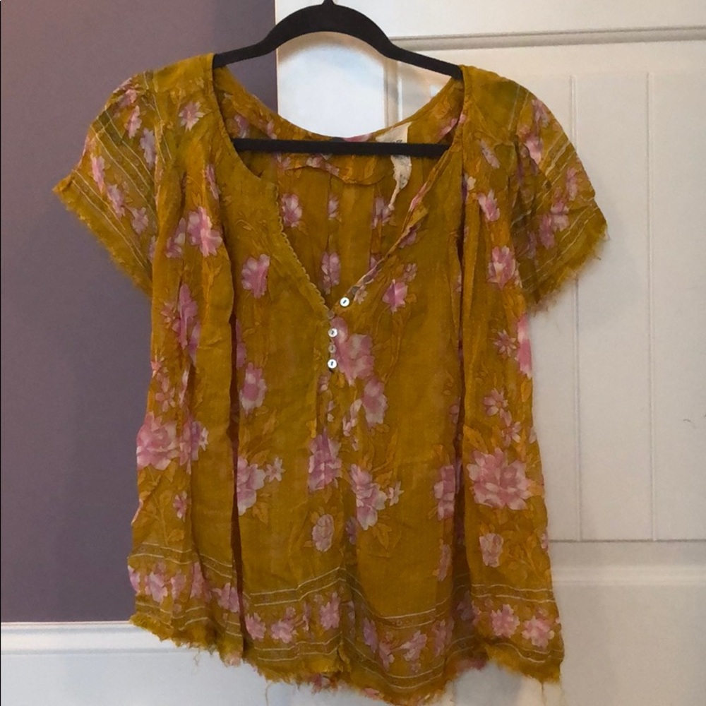 Free People Floral Blouse